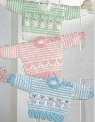 Baby sweaters with hearts - with,
