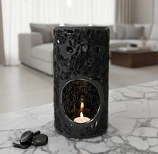 Black Crackle Glass Pillar Oil