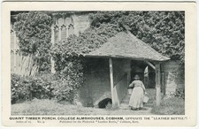 QUAINT TIMBER PORCH, COLLEGE ALMSHOUSES, COBHAM - Kent Postcard