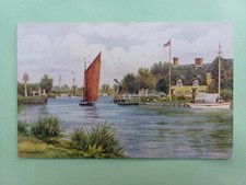 POST CARD SALMON AR QUINTON 2874 HORNING FERRY, NORFOLK BROADS