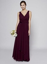 Bhs Amber Long Merlot Bridesmaid Dress Size 12
