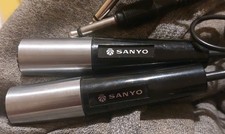 pair of Vintage Sanyo Dynamic Omnidirectional Microphone Black 6.3mm Plug gwo