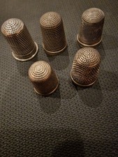 5 Sterling Silver Thimbles. 2
