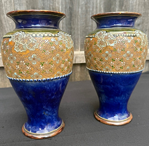 Doulton england pair floral - england,