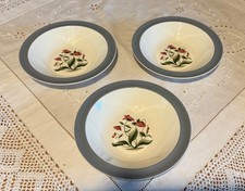 Wedgwood Mayfield Grey SET of 3 Small BOWLS Fruit Salad Ice Cream 6" LOT 1