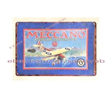 Childhood toy MECCANO AEROPLANE CONSTRUCTION KIT metal tin sign bar club s