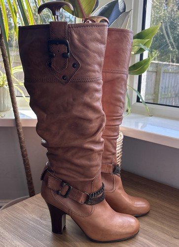Faith tan brown leather - faith, knee