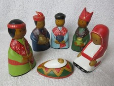 Traidcraft Wooden Nativity Scene Figures: Jesus, Mary, Joseph & Three Wise Men