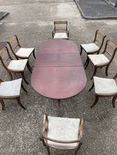 Vintage Extending Twin Pedestal Dining Table and 8 Matched Chairs. *can Deliver