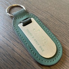 Jeep Hughes Leather Chrome Key Ring/Fob Dealer Garage Renegade Cherokee Compass