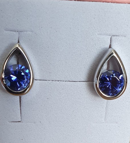 Sterling silver blue cubic - silver,,