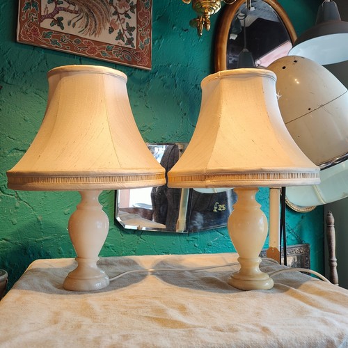 Pair vintage marble onyx - pair,