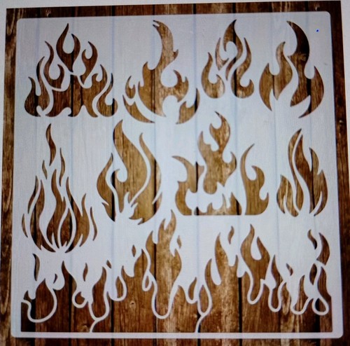 Fire reusable stencil - fire, airbrush