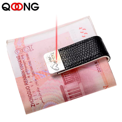 Leather metal slim money - &,