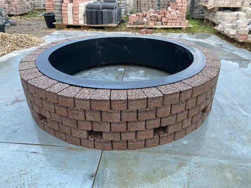 Round fire pit bricks - fire,