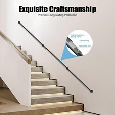 Metal Pipe Stair Handrail Metal Railing Staircase Handrails   Size 6.6ft 2M