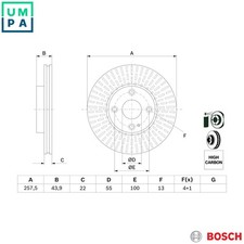 2x BRAKE DISC 0 986 479 E56