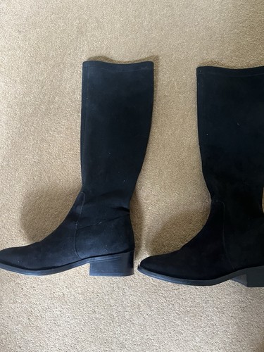 Women black suede knee - suede,