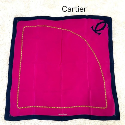 Cartier large silk scarf - scarf, pink