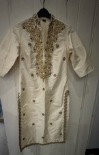 Indian Sari/Saree Cream Tunic