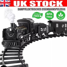 Electric Large Classic Train Set Rail Track Carriages Kid Vehicle Best Toy Gift