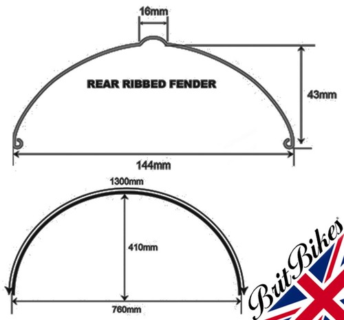 Motorbike universal rear - universal, 6”