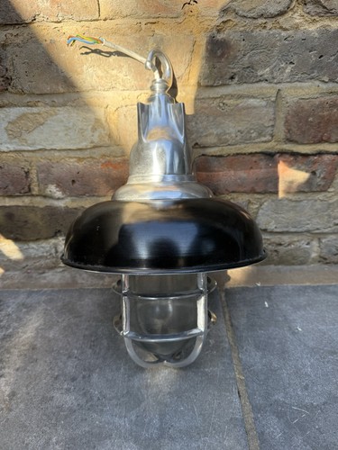 Industrial metal glass pendant - industrial,