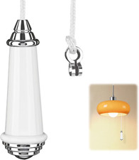 QILUCKY Ceramic Bathroom Light Pull Cord, Pull Cord Light Switch Bathroom, Pull 