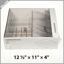 IKEA GODMORGON Storage Box w/ compartments 12 ½"x11"x4" Smoked 104.002.67, NEW