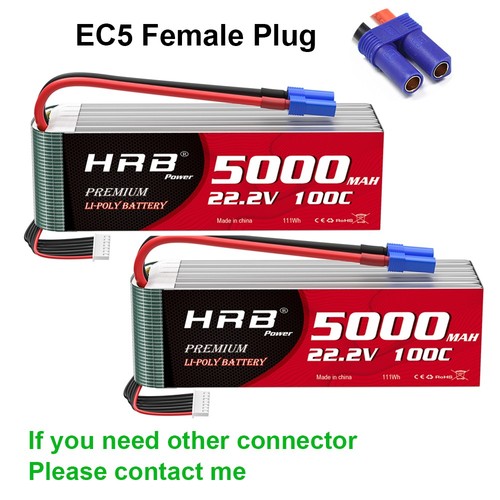 2pcs hrb 5000mah 100c - hrb, 6s