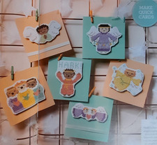 Cross stitch chart: 6x ANGEL Christmas card designs by Mollie Johanson [H28]