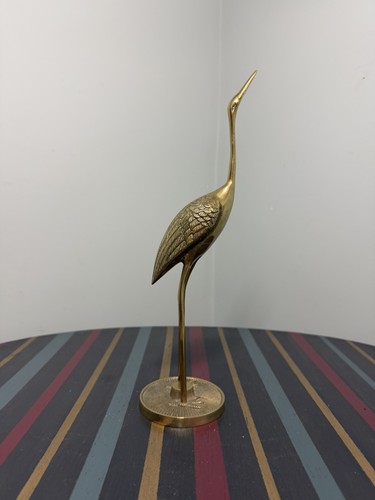 Vintage brass crane - vintage,
