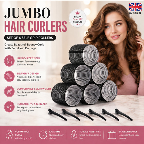 Jumbo hair curlers 56in - curlers, 2.56in