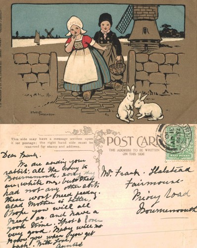 Vintage postcard ethel - vintage,