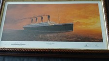 Very Famous Rare Print Of The Titanics Last Sunset By Adrian Rigby 30inc / 16inc