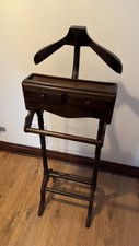 Gentlemans Valet Stand - Solid Mahogany Wood- Chestnut Colour - Clothes Valet