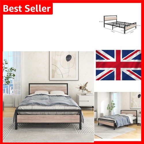 Oak 4ft6 double bed - 4ft6, frame