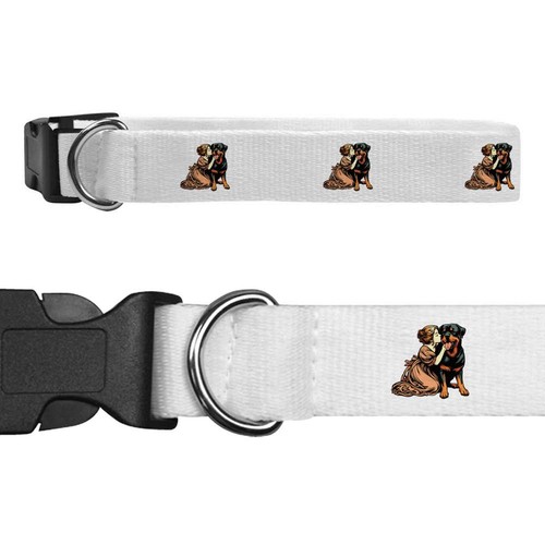 Girl with rottweiler puppy - with,