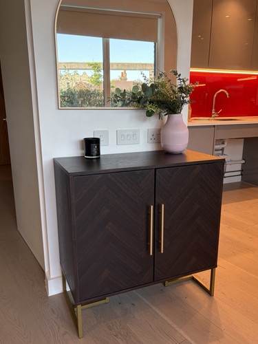 Side board cabinet with unique - side,
