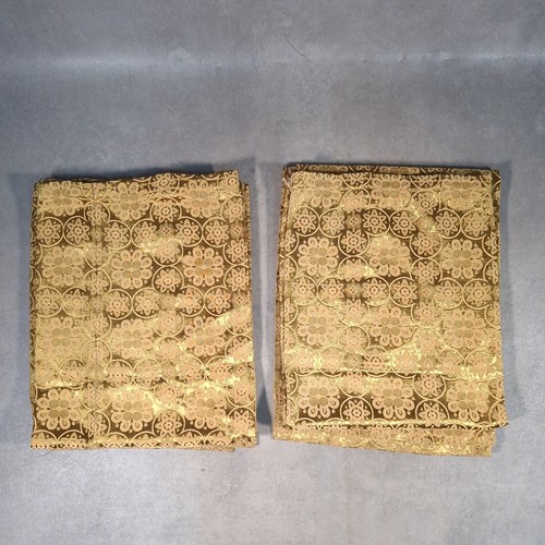 Gold damask curtains - damask,