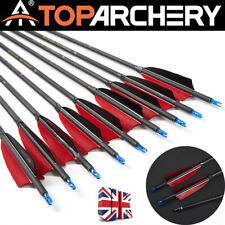 30" Carbon Arrows Archery Hunting Arrows Turkey Feathers Compound Recurve Bow