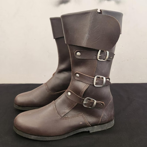 Medieval leather boots - leather,