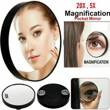 5x or 20x Magnifying Make Up Eyebrow Mirror With Suction Cups Travel UK