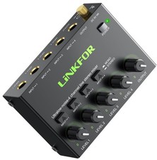 LiNKFOR 4 Channel Audio Mixer Ultra compact Low-noise Stereo Audio
