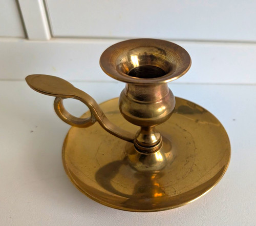 Brass chamberstick candlestick - brass,