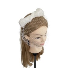 White birdcage veil headband - white,