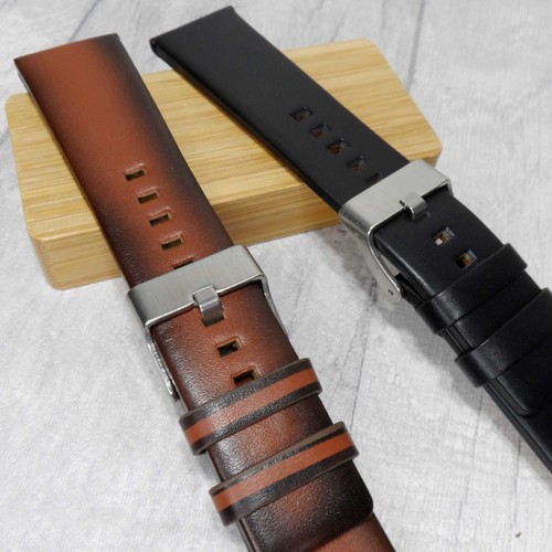 Leather watch strap 24mm - leather,