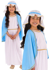 Nativity Mary Costume Childrens Christmas Play Fancy Dress Outfit Age 3-10