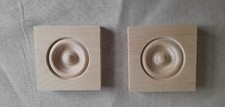 A pair of birch bullseye architrave corner frame blocks 9cm x 9cm x 2cm deep