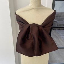 Mark Lesley Chocolate Taffeta Stole 148cm X 35cm Wedding, Shawl Prom wrap